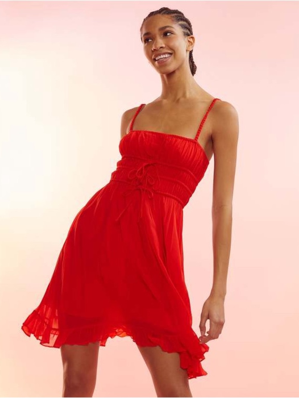 Cynthia Rowley Mimi Elastic Dress Red XS